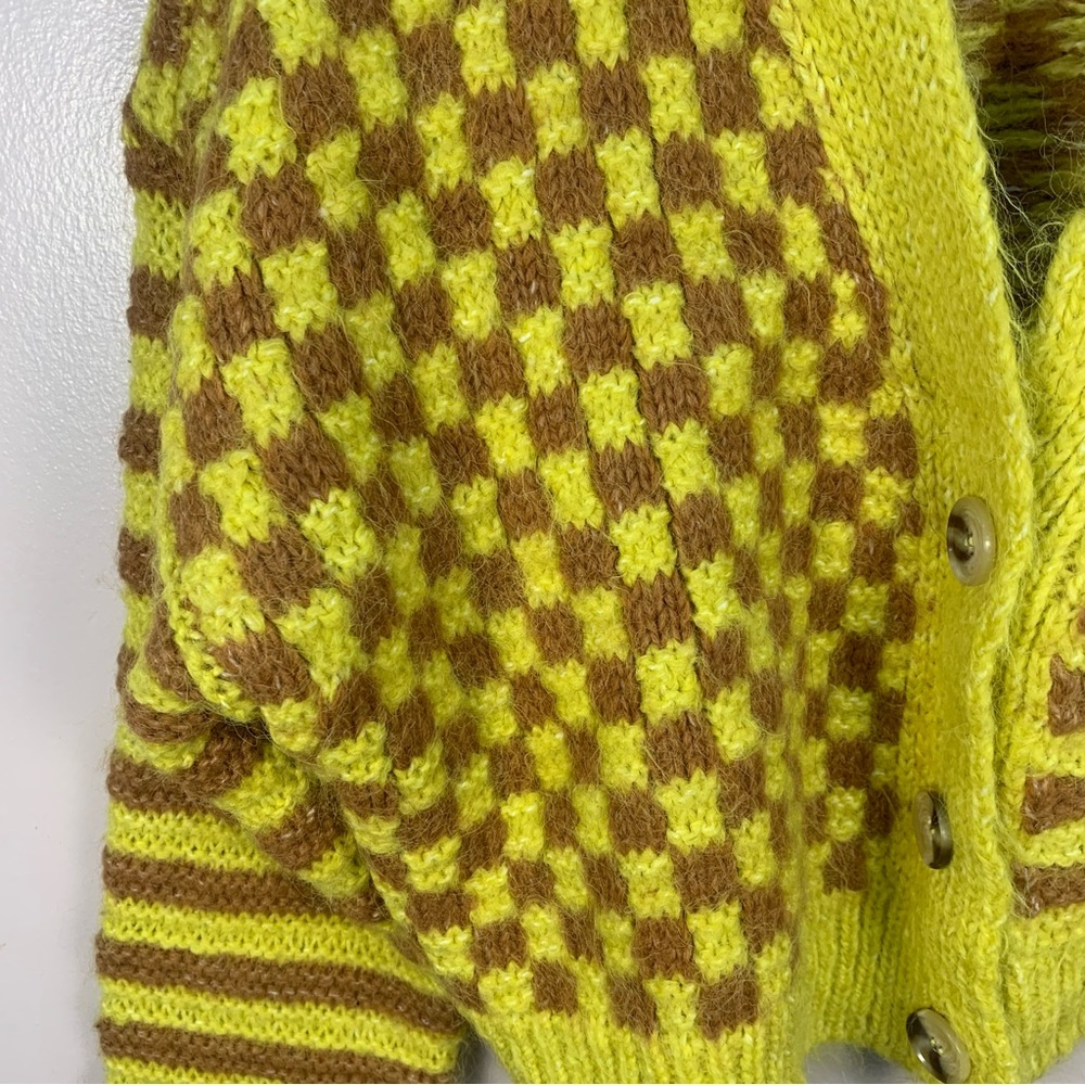 ZARA Bloggers Fav Jacquard Combination Chunky Cropped Cardigan Knit - Picture 7 of 11